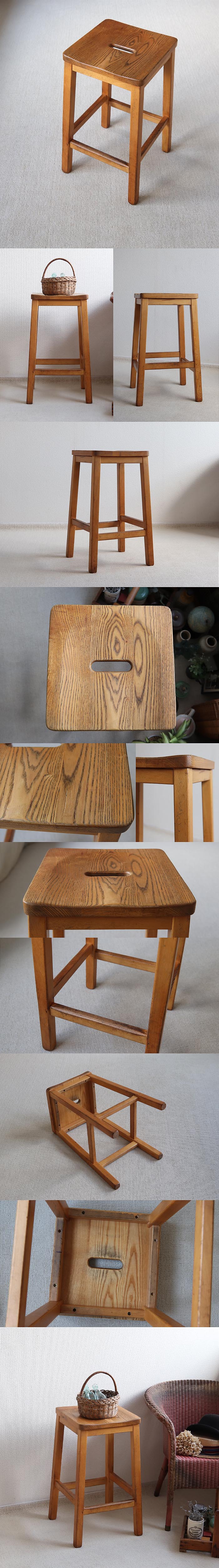 イギリス ヴィンテージ ハイスツール 木製椅子 アトリエ カントリー