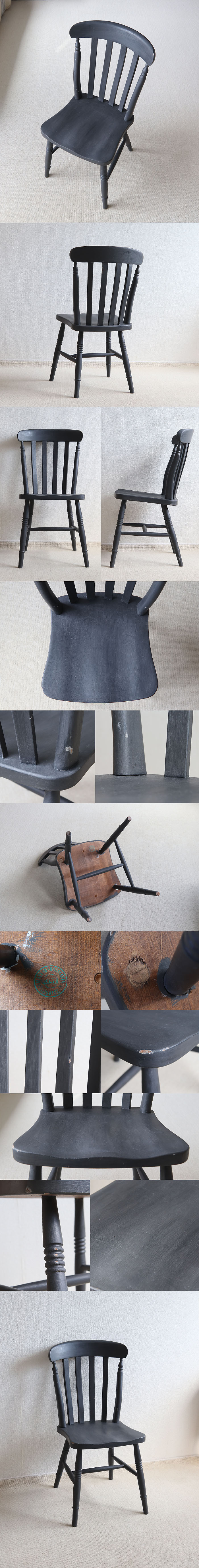ユーゴスラビア製 ヴィンテージ キッチンチェア ビストロチェア 木製椅子 ペイント家具 V-035