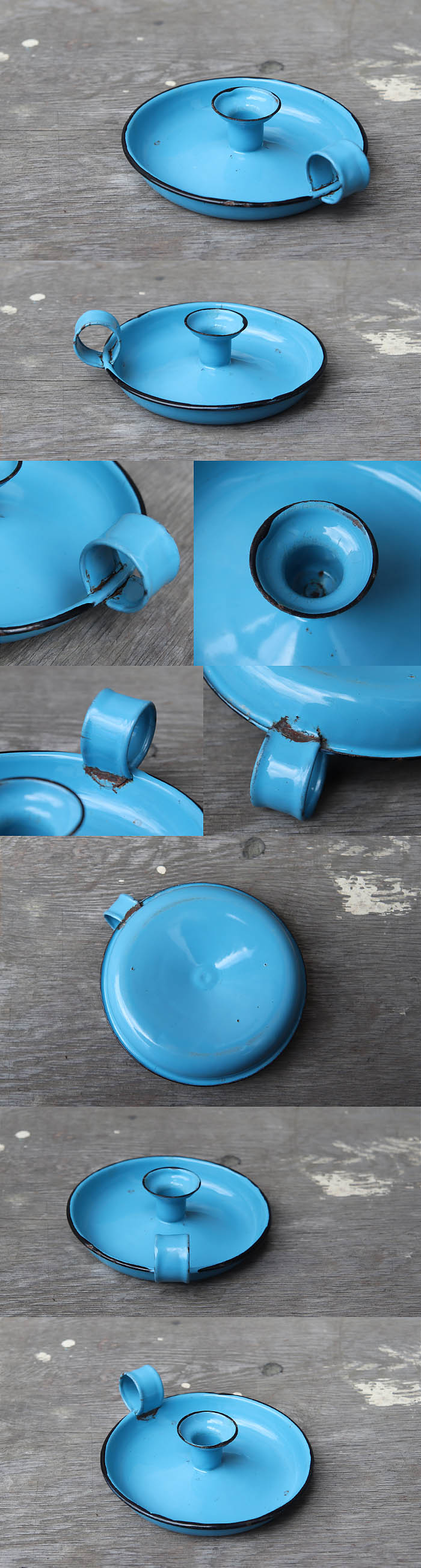 イギリス アンティーク ホーロー キャンドルホルダー 燭台 ろうそく