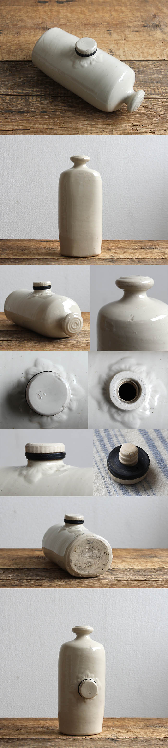 イギリス アンティーク フットウォーマー 湯たんぽ 陶器 一輪挿し 花器 雑貨 V-210