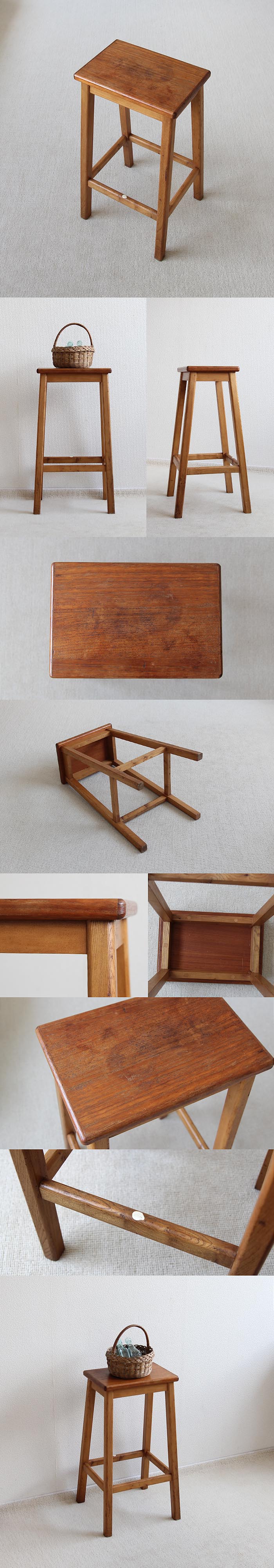 イギリス アンティーク ハイスツール 木製椅子 カウンターチェア 飾り台 家具 V-340