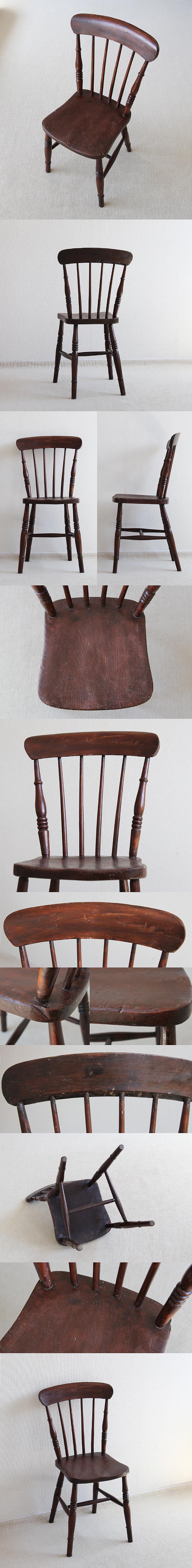 イギリス アンティーク ペイントキッチンチェア 木製椅子 店舗什器 家具「雰囲気パーフェクト」V-565