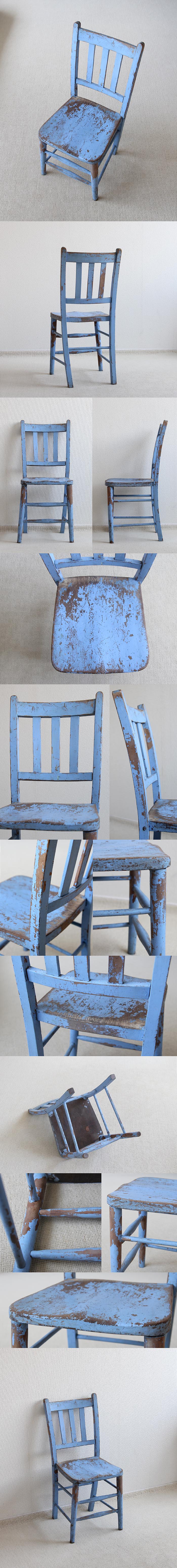 【訳あり】イギリス アンティーク ペイントチェア 木製椅子 家具 アトリエ 英国 インテリア「シャビーシック」V-629