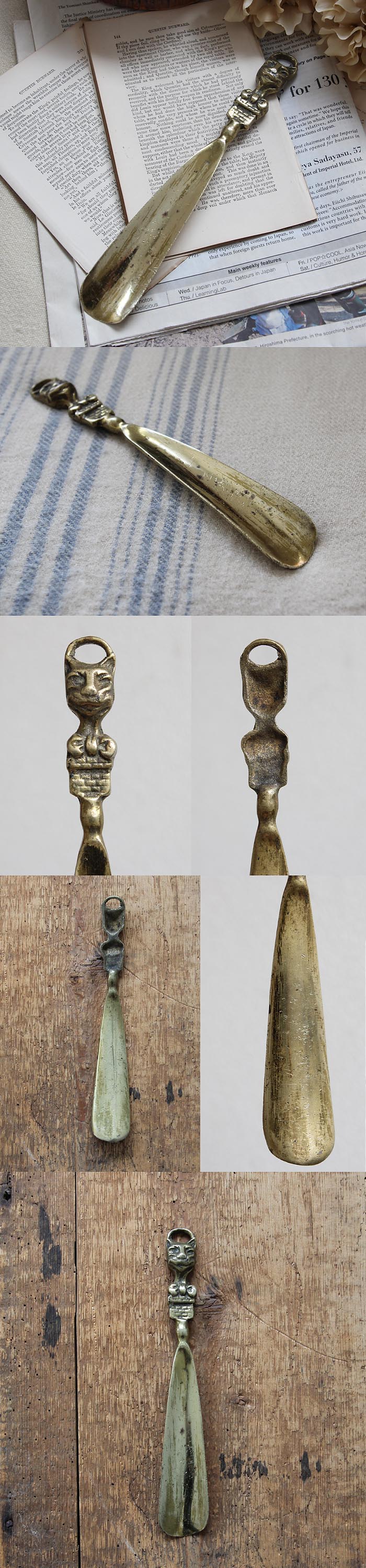 極美　昭和以前アンティーク宝物 美しいアート工芸品靴べら骨董品古物コレクション 骨董 小鼓 和楽器 鶴・松 古美術