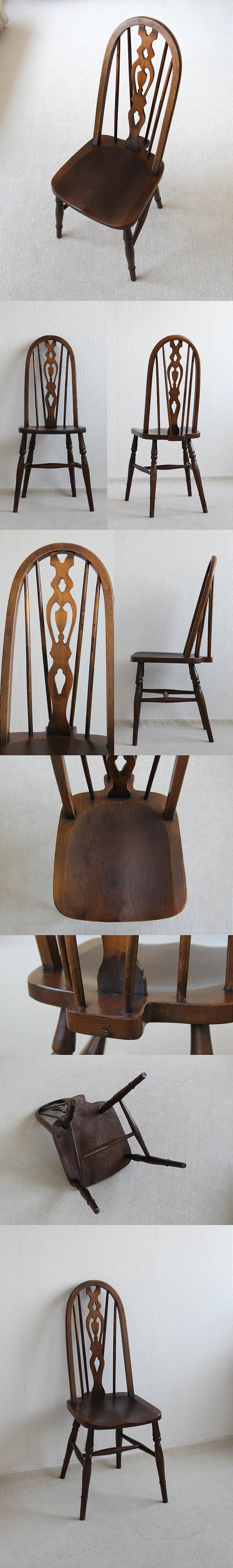 イギリス アンティーク調 ハイバックチェア 木製椅子 ダイニングチェア 家具「ウィンザースタイル」V-903