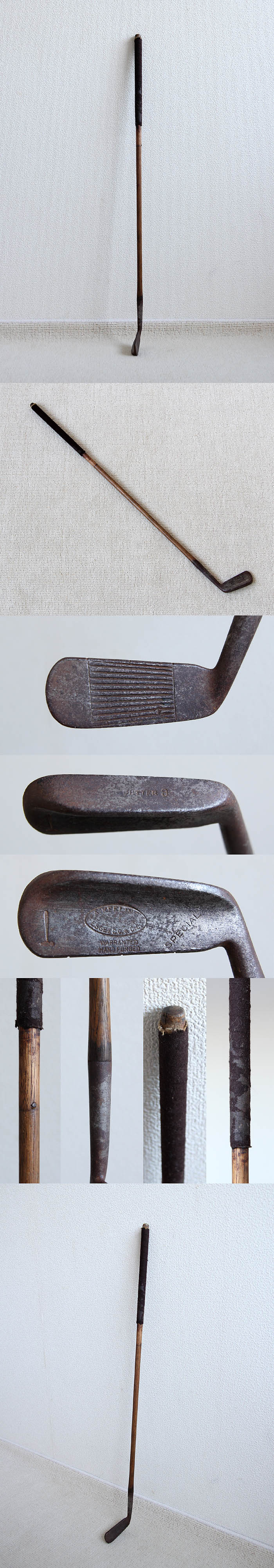 スコットランド アンティーク ゴルフクラブ パター ヒッコリーシャフト 雑貨 「PUTTER」V-967
