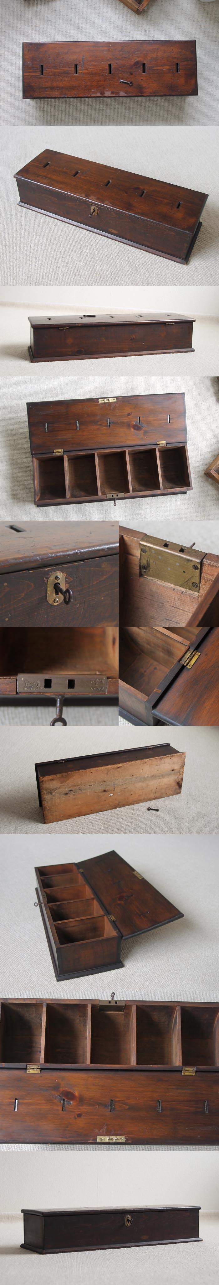 イギリス アンティーク 鍵付きキャッシュボックス/コインケース